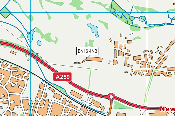 Lanes Health Club map (BN16 4NB) - OS VectorMap District (Ordnance Survey)
