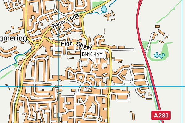 BN16 4NY map - OS VectorMap District (Ordnance Survey)