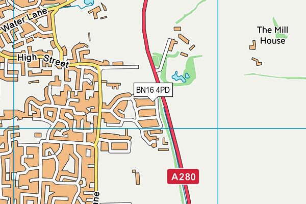 BN16 4PD map - OS VectorMap District (Ordnance Survey)