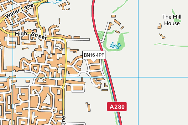 BN16 4PF map - OS VectorMap District (Ordnance Survey)