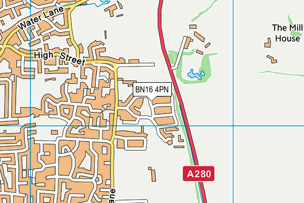 BN16 4PN map - OS VectorMap District (Ordnance Survey)