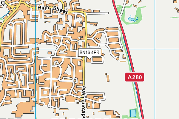 BN16 4PR map - OS VectorMap District (Ordnance Survey)