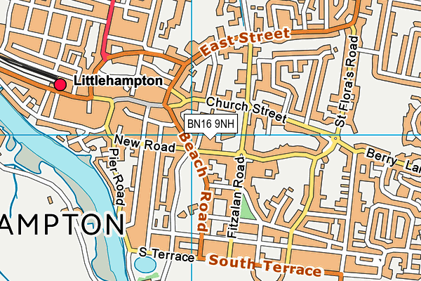 BN16 9NH map - OS VectorMap District (Ordnance Survey)