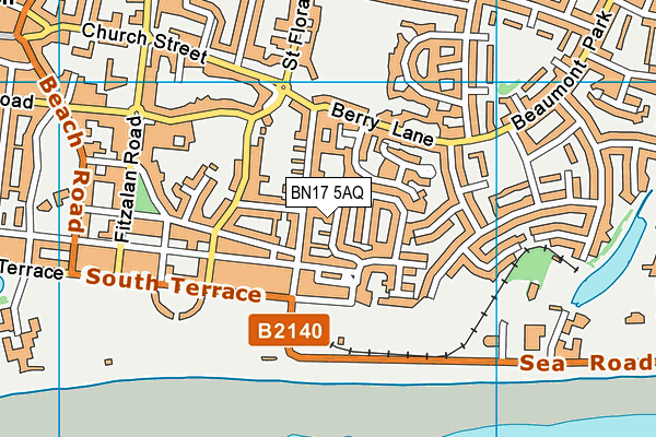 BN17 5AQ map - OS VectorMap District (Ordnance Survey)