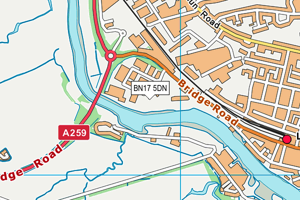 BN17 5DN map - OS VectorMap District (Ordnance Survey)