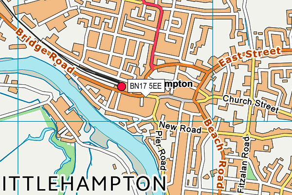 BN17 5EE map - OS VectorMap District (Ordnance Survey)