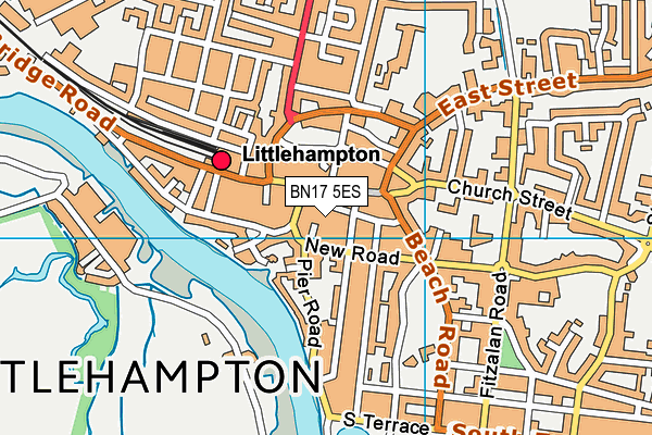 Littlehampton Badminton And Squash Club map (BN17 5ES) - OS VectorMap District (Ordnance Survey)