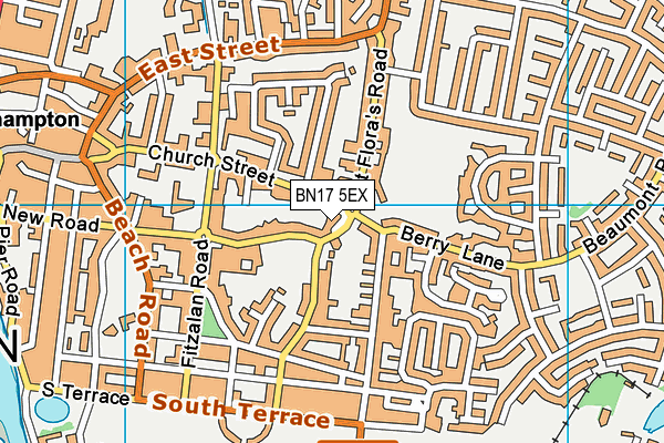 BN17 5EX map - OS VectorMap District (Ordnance Survey)