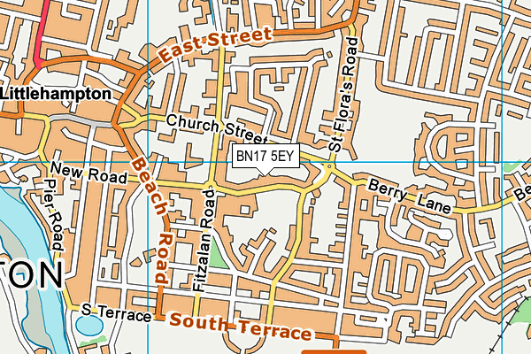 BN17 5EY map - OS VectorMap District (Ordnance Survey)