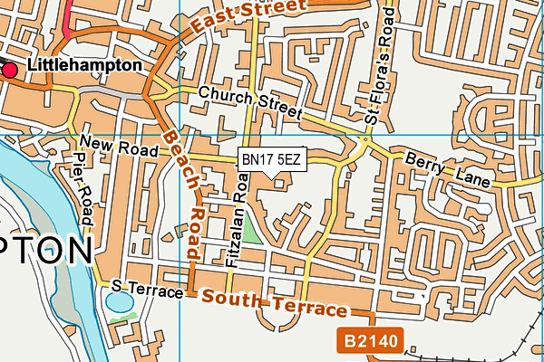 BN17 5EZ map - OS VectorMap District (Ordnance Survey)