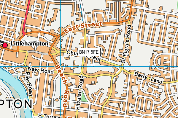 BN17 5FE map - OS VectorMap District (Ordnance Survey)