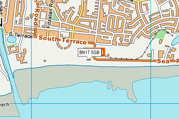 BN17 5GB map - OS VectorMap District (Ordnance Survey)
