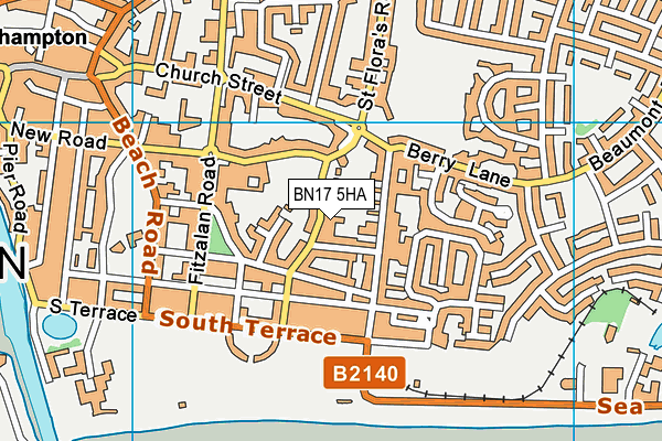 BN17 5HA map - OS VectorMap District (Ordnance Survey)