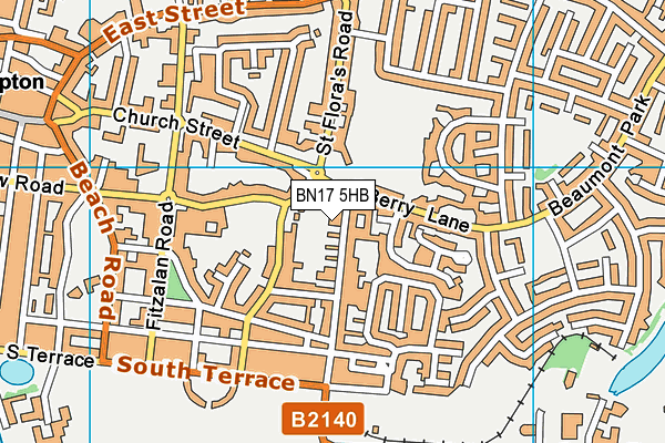 BN17 5HB map - OS VectorMap District (Ordnance Survey)