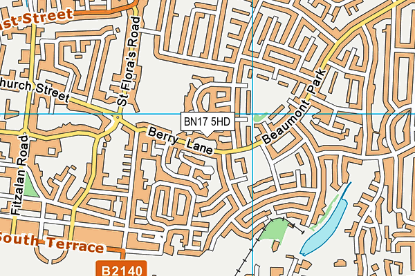 BN17 5HD map - OS VectorMap District (Ordnance Survey)