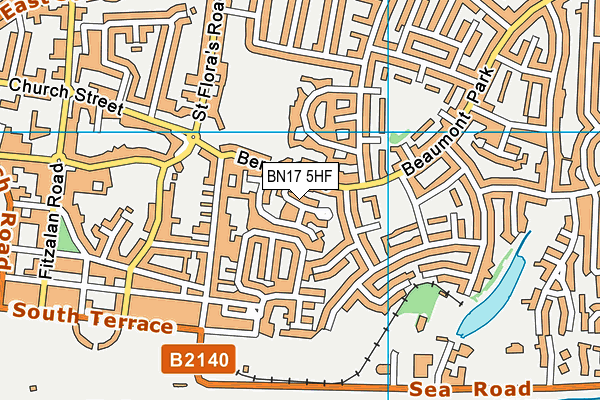 BN17 5HF map - OS VectorMap District (Ordnance Survey)