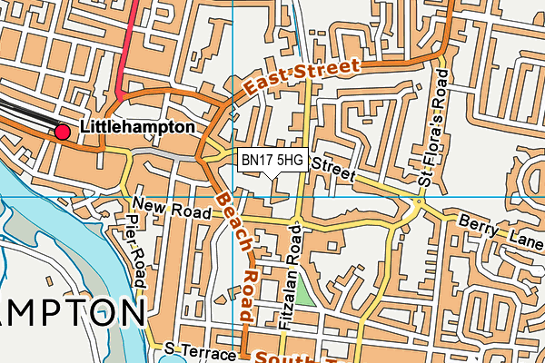 BN17 5HG map - OS VectorMap District (Ordnance Survey)