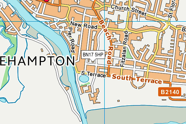 BN17 5HP map - OS VectorMap District (Ordnance Survey)