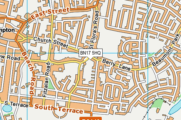 BN17 5HQ map - OS VectorMap District (Ordnance Survey)