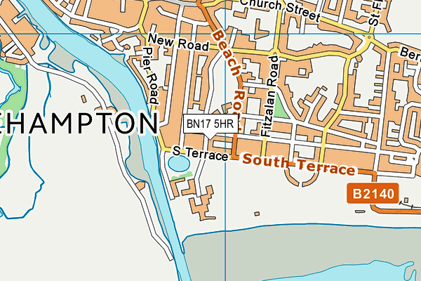 BN17 5HR map - OS VectorMap District (Ordnance Survey)