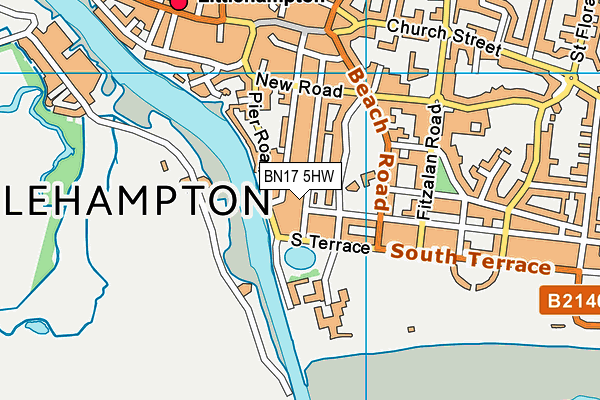 BN17 5HW map - OS VectorMap District (Ordnance Survey)