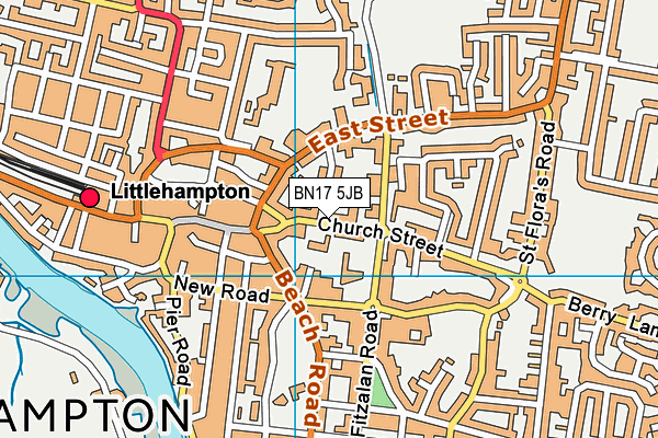 BN17 5JB map - OS VectorMap District (Ordnance Survey)