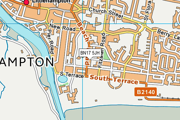 BN17 5JH map - OS VectorMap District (Ordnance Survey)