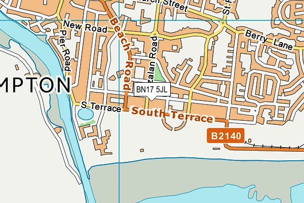BN17 5JL map - OS VectorMap District (Ordnance Survey)