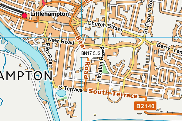 BN17 5JS map - OS VectorMap District (Ordnance Survey)