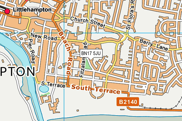 BN17 5JU map - OS VectorMap District (Ordnance Survey)