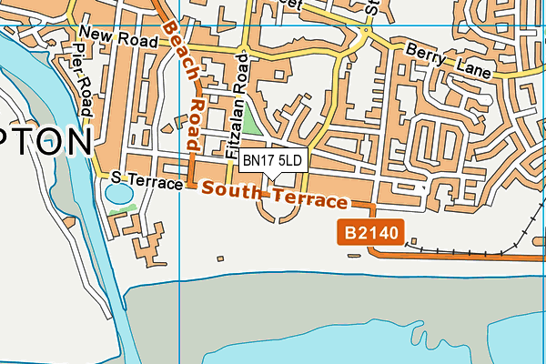 BN17 5LD map - OS VectorMap District (Ordnance Survey)