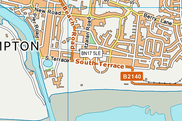 BN17 5LE map - OS VectorMap District (Ordnance Survey)