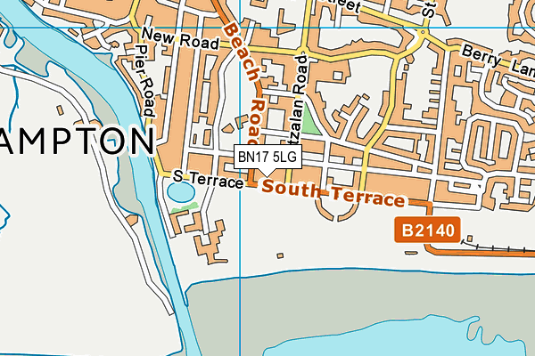 BN17 5LG map - OS VectorMap District (Ordnance Survey)