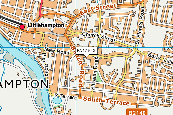 BN17 5LX map - OS VectorMap District (Ordnance Survey)