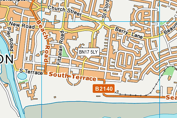 BN17 5LY map - OS VectorMap District (Ordnance Survey)