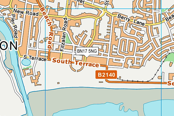 BN17 5NG map - OS VectorMap District (Ordnance Survey)