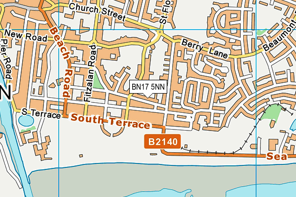 BN17 5NN map - OS VectorMap District (Ordnance Survey)