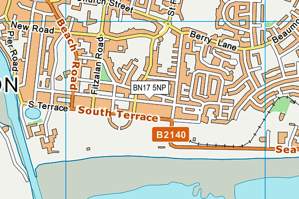 BN17 5NP map - OS VectorMap District (Ordnance Survey)