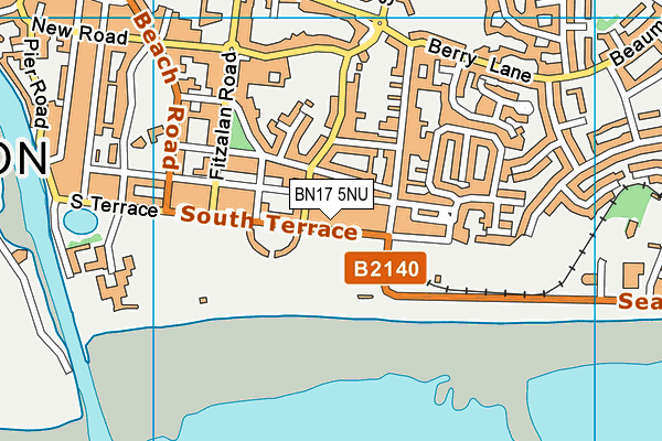 BN17 5NU map - OS VectorMap District (Ordnance Survey)