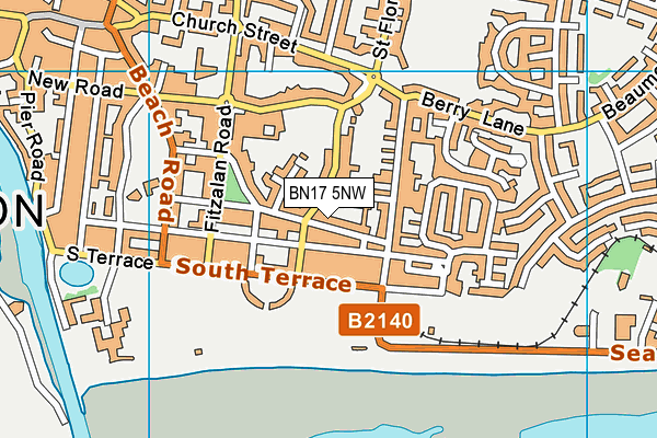 BN17 5NW map - OS VectorMap District (Ordnance Survey)