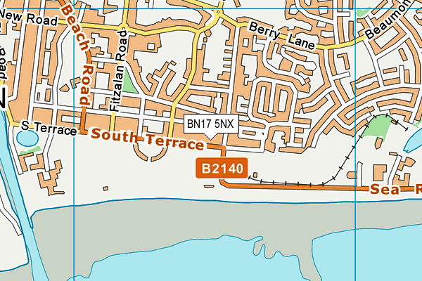 BN17 5NX map - OS VectorMap District (Ordnance Survey)