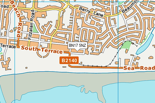 BN17 5NZ map - OS VectorMap District (Ordnance Survey)