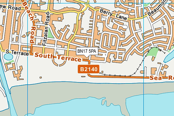 BN17 5PA map - OS VectorMap District (Ordnance Survey)