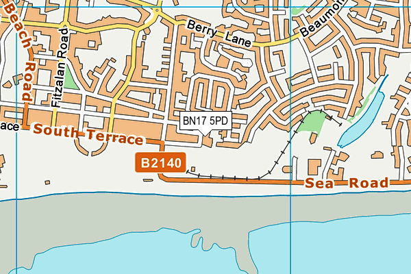 BN17 5PD map - OS VectorMap District (Ordnance Survey)