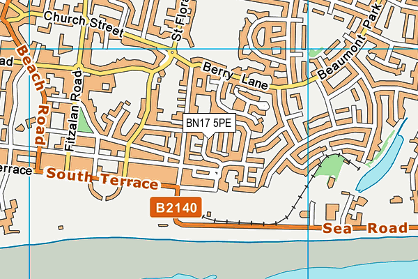 BN17 5PE map - OS VectorMap District (Ordnance Survey)