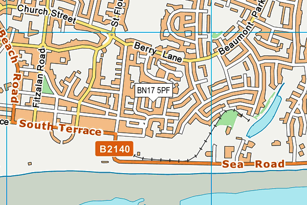 BN17 5PF map - OS VectorMap District (Ordnance Survey)