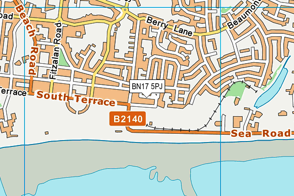 BN17 5PJ map - OS VectorMap District (Ordnance Survey)