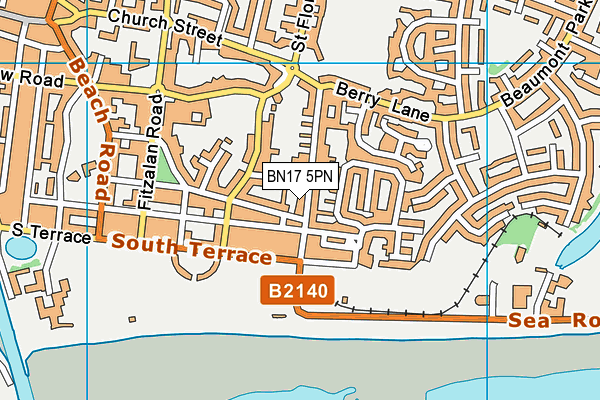 BN17 5PN map - OS VectorMap District (Ordnance Survey)
