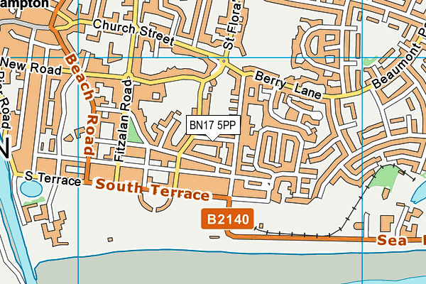 BN17 5PP map - OS VectorMap District (Ordnance Survey)