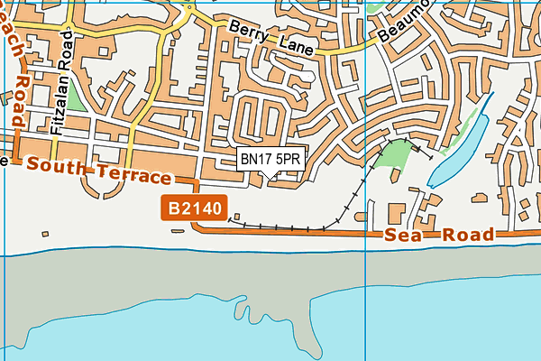 BN17 5PR map - OS VectorMap District (Ordnance Survey)